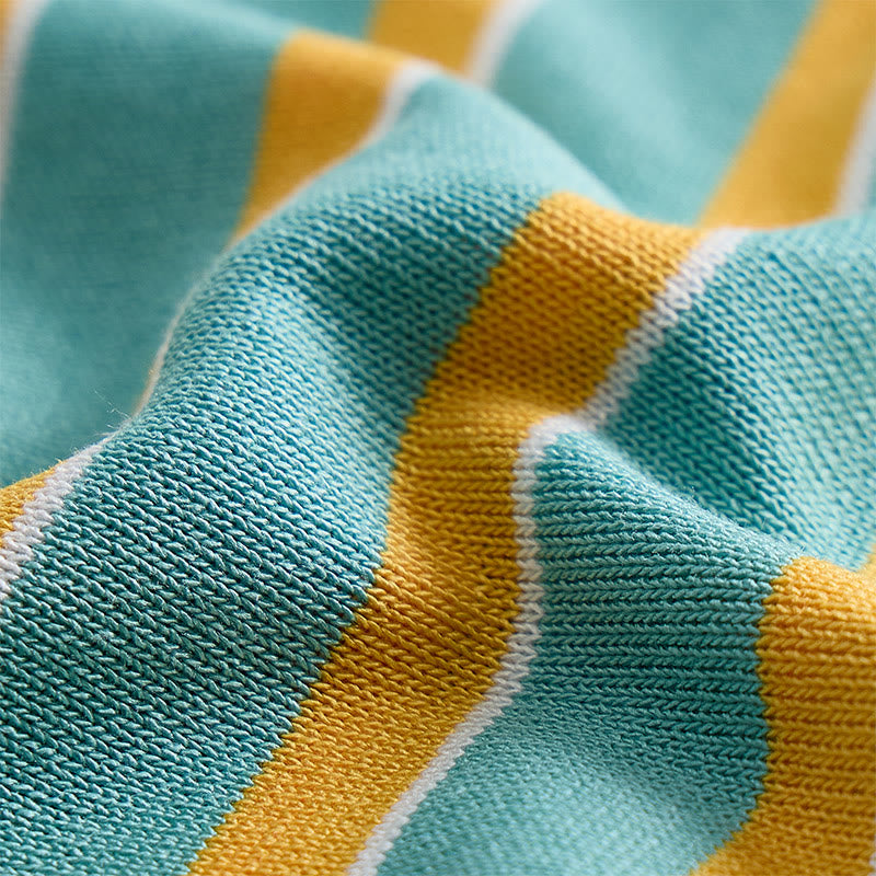 Polo homme à rayures verticales turquoise et or - image 5