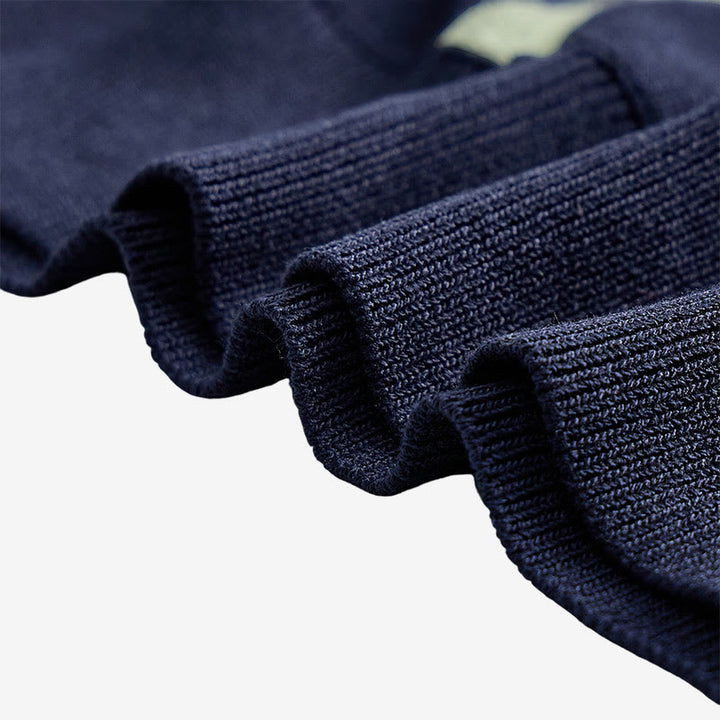 Polo homme rétro à rayures color-block bleu marine et sauge - image 7