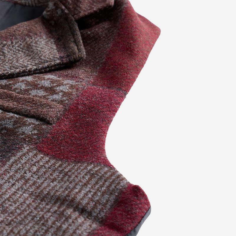 Gilet de costume homme à motifs chevrons patchwork aux tons chauds - image 19