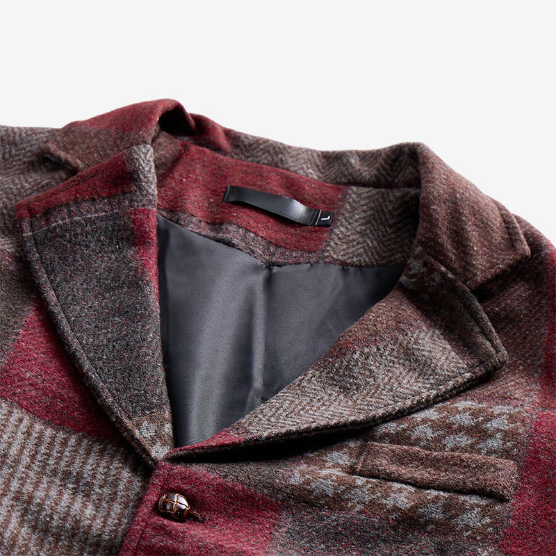 Gilet de costume homme à motifs chevrons patchwork aux tons chauds - image 16