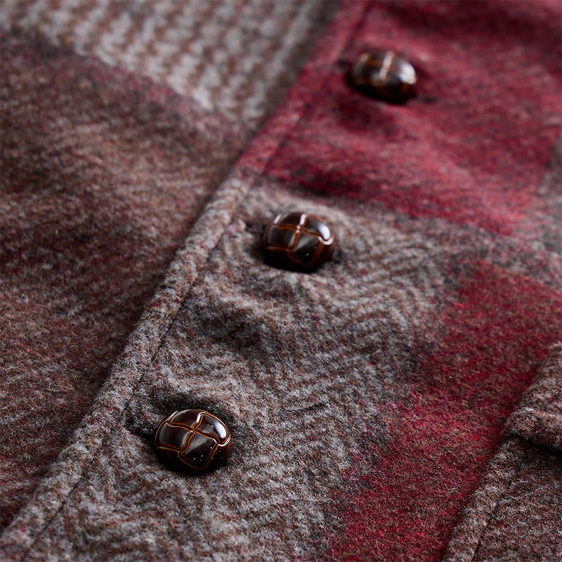 Gilet de costume homme à motifs chevrons patchwork aux tons chauds - image 17