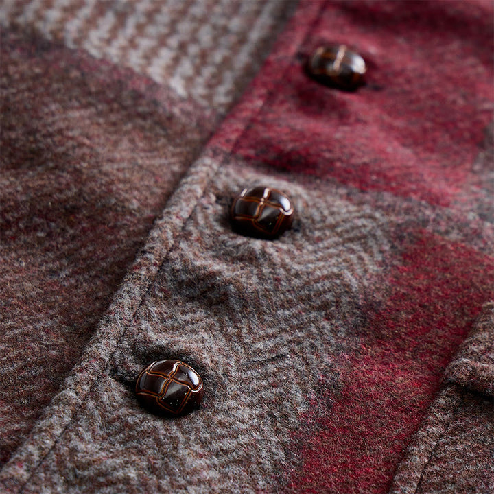 Gilet de costume homme à motifs chevrons patchwork aux tons chauds - image 17