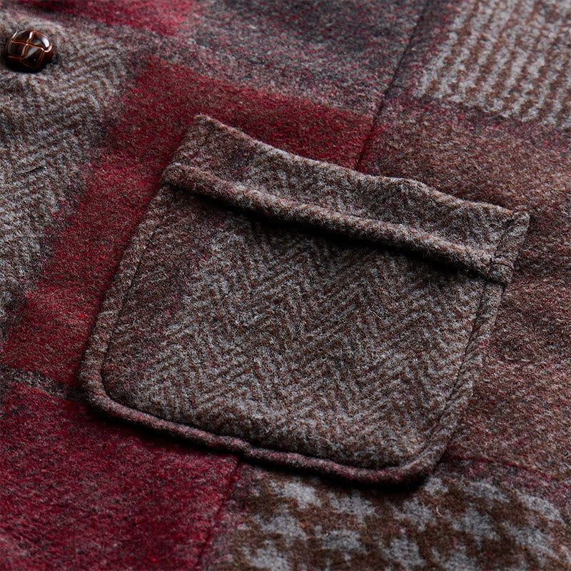 Gilet de costume homme à motifs chevrons patchwork aux tons chauds - image 18