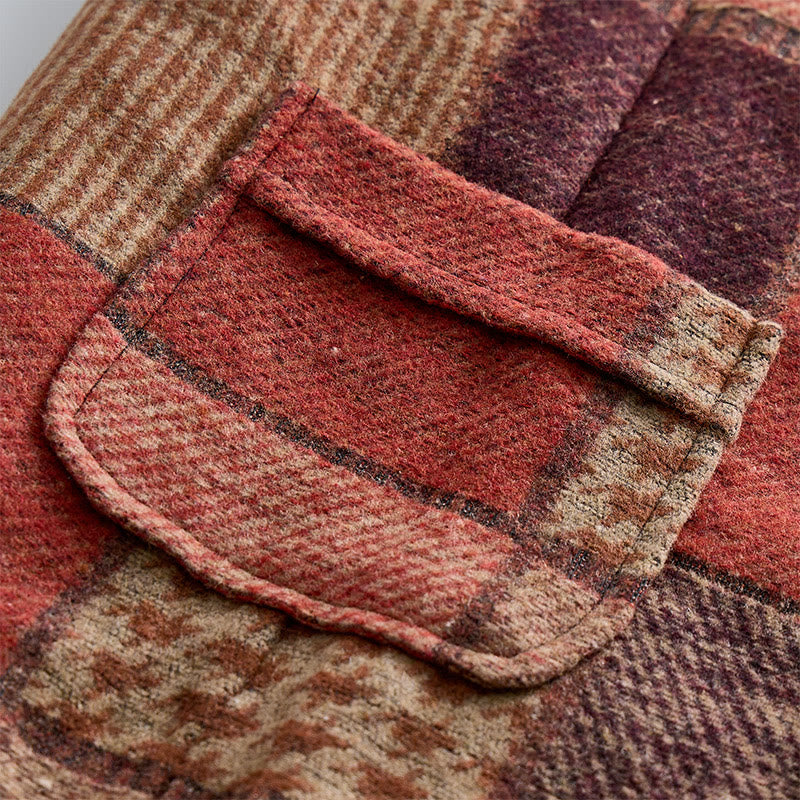 Gilet de costume homme à motifs chevrons patchwork aux tons chauds - image 7