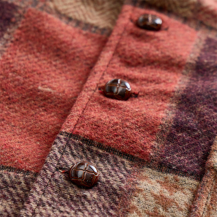 Gilet de costume homme à motifs chevrons patchwork aux tons chauds - image 6