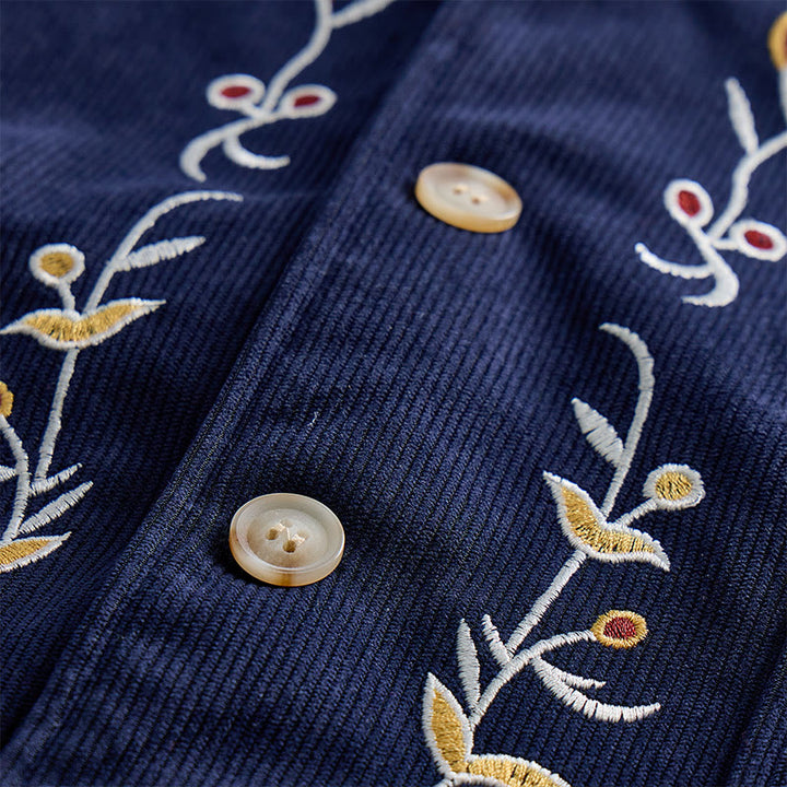 Gilet de costume élégant pour homme, brodé de motifs floraux et de vigne - image 7