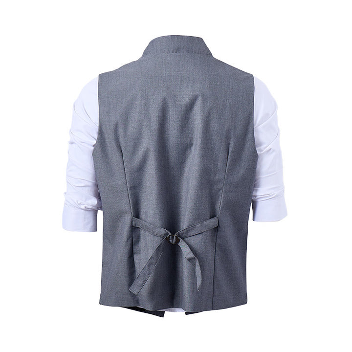 Gilet de costume formel pour homme, coupe moderne et asymétrique, à revers. - image 11