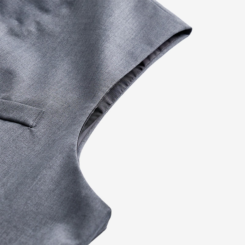 Gilet de costume formel pour homme, coupe moderne et asymétrique, à revers. - image 9