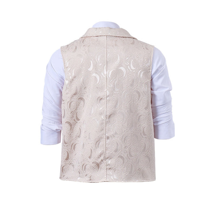 Gilet de costume croisé pour homme en jacquard floral avec détail de chaîne - image 11