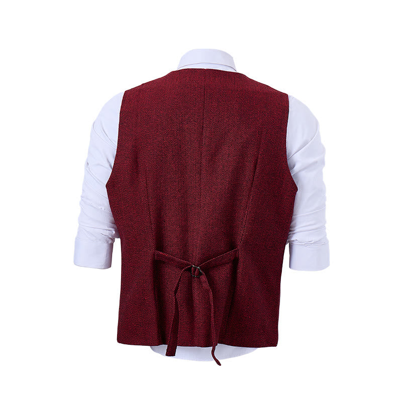 Gilet de costume pour homme à chevrons, style superposé raffiné - image 11