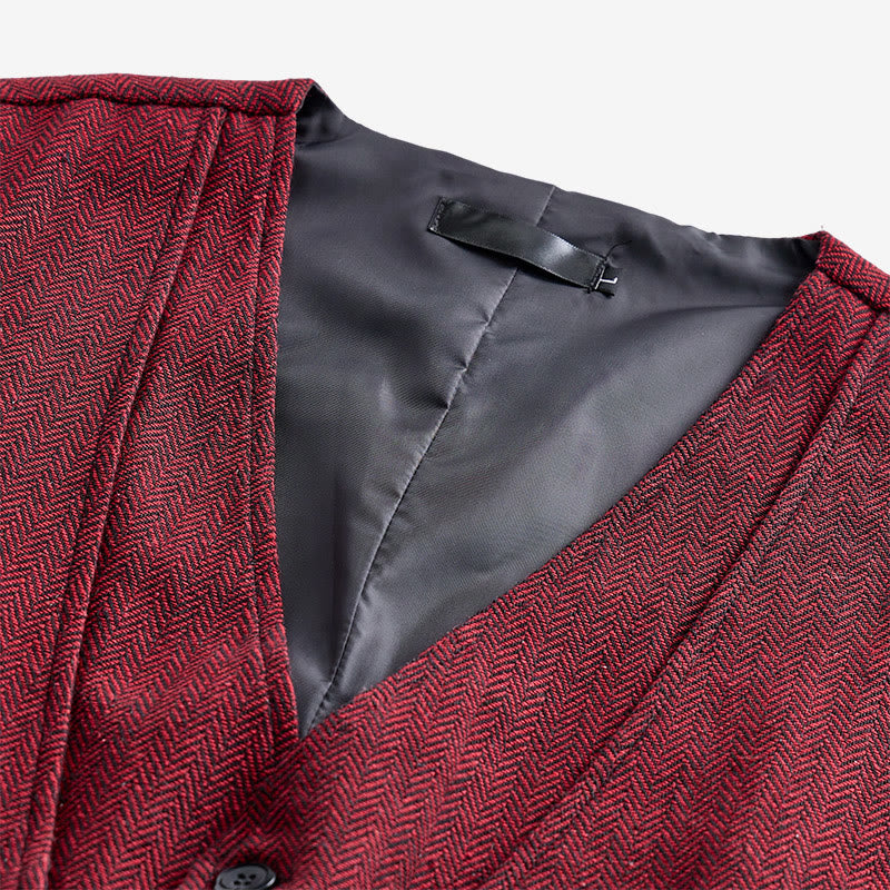 Gilet de costume pour homme à chevrons, style superposé raffiné - image 5