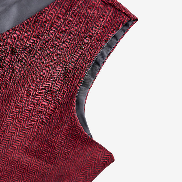Gilet de costume pour homme à chevrons, style superposé raffiné - image 9
