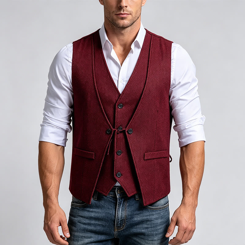Gilet de costume pour homme à chevrons, style superposé raffiné - image 2