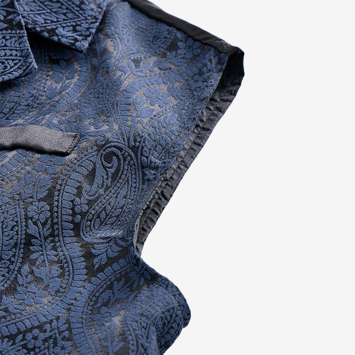 Gilet de costume pour homme, style victorien, en jacquard à motif cachemire et revers cranté - image 16