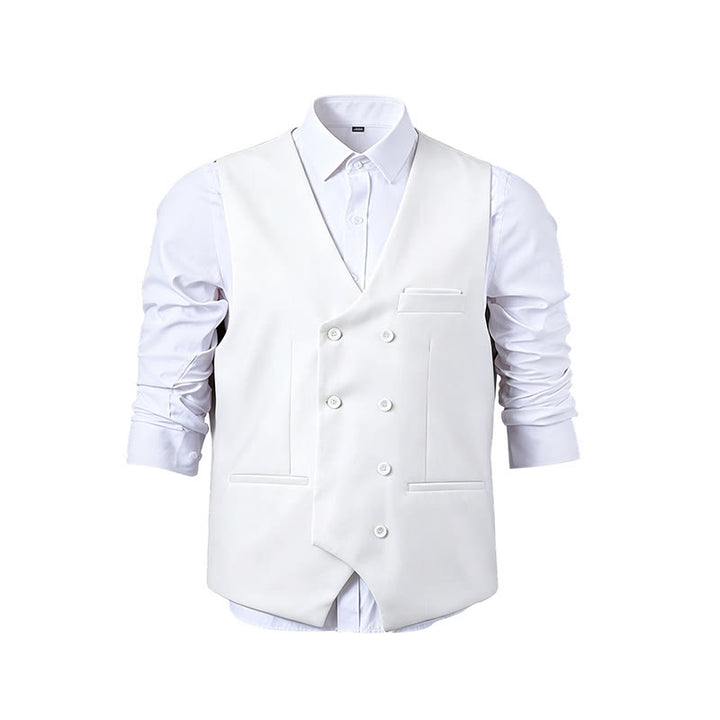 Gilet de costume croisé pour homme, couleur unie - image 23