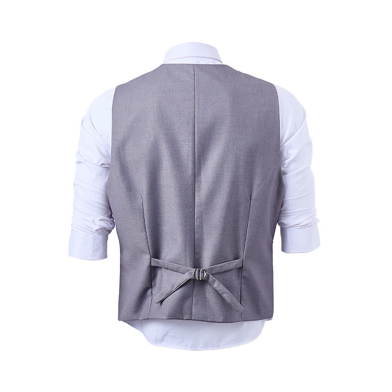 Gilet de costume croisé pour homme, couleur unie - image 22