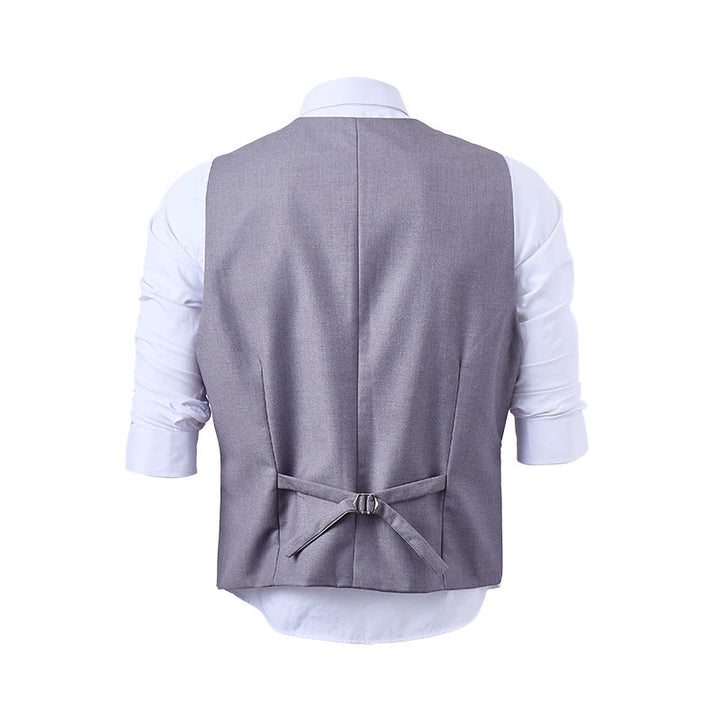 Gilet de costume croisé pour homme, couleur unie - image 22