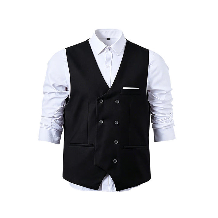 Gilet de costume croisé pour homme, couleur unie - image 26