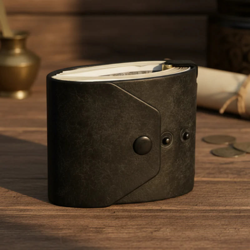 Portefeuille minimaliste en cuir EDC avec fermeture à pression. - image 0