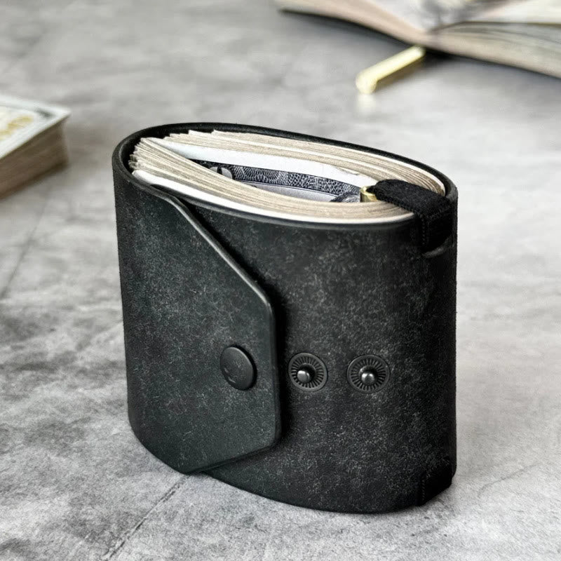 Portefeuille minimaliste en cuir EDC avec fermeture à pression. - image 1