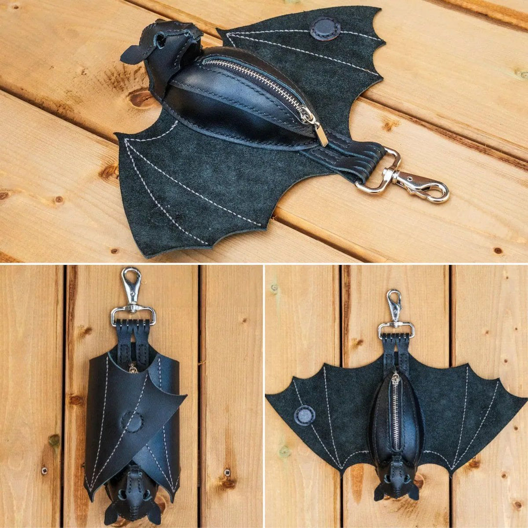 Pochette porte-clés en cuir en forme de chauve-souris The Midnight Guardian - image 5