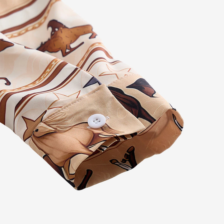 Chemise western pour homme à rayures avec imprimé équestre cheval et étoile - image 7