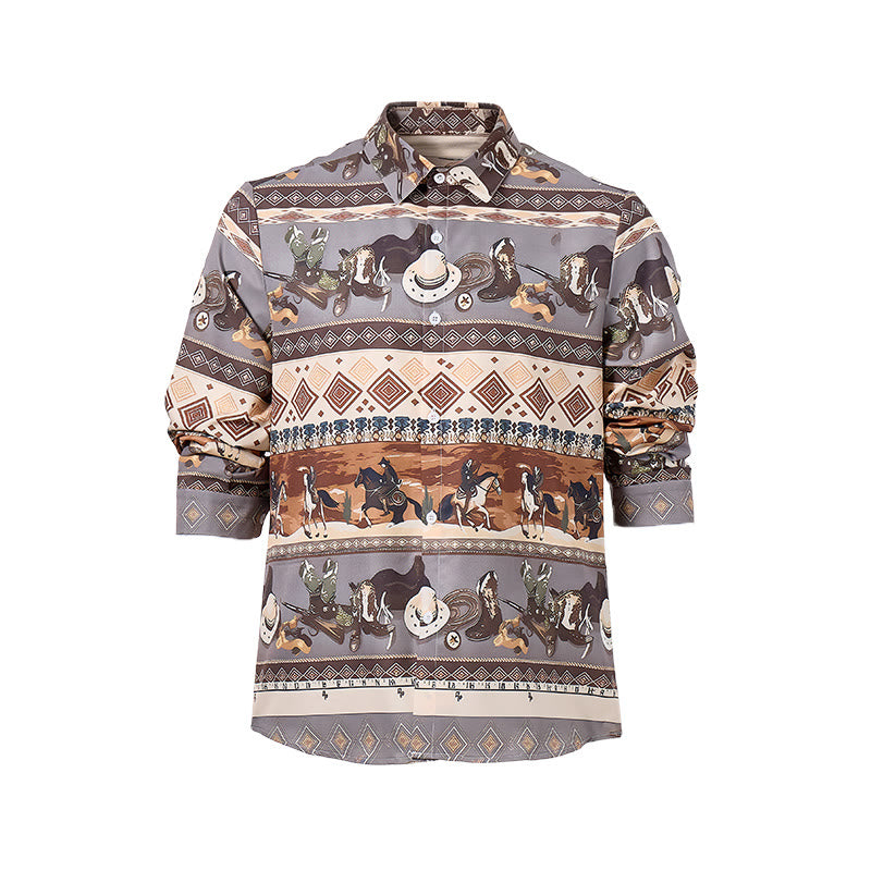 Chemise homme style western désert à motifs tribaux - image 9