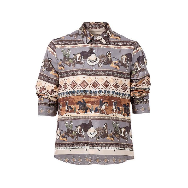 Chemise homme style western désert à motifs tribaux - image 9