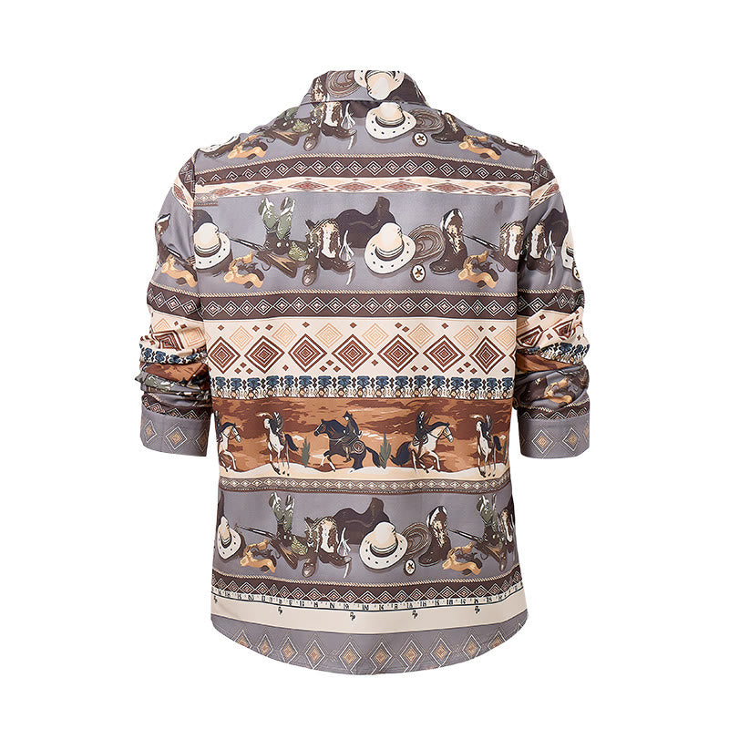 Chemise homme style western désert à motifs tribaux - image 10