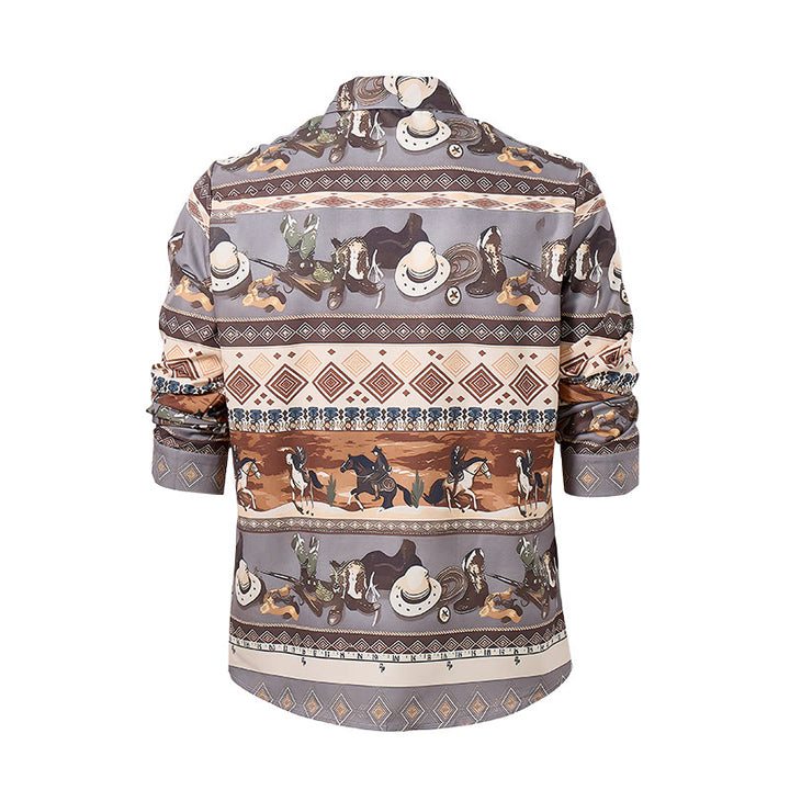 Chemise homme style western désert à motifs tribaux - image 10