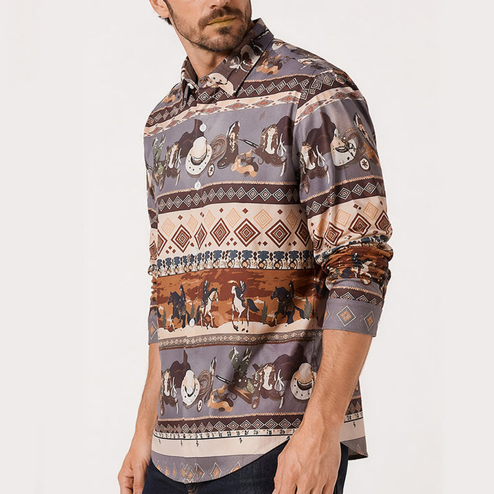 Chemise homme style western désert à motifs tribaux - image 3
