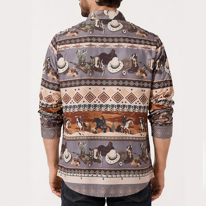 Chemise homme style western désert à motifs tribaux - image 2
