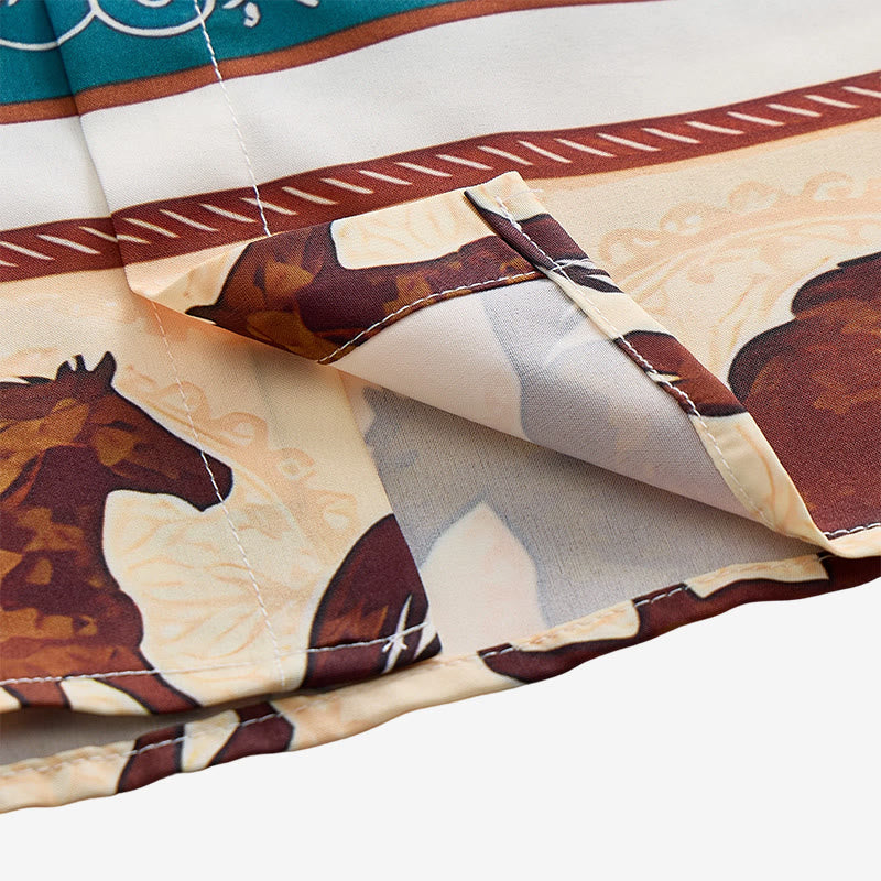 Chemise homme style western rétro à imprimé cheval et bordure ornée - image 7