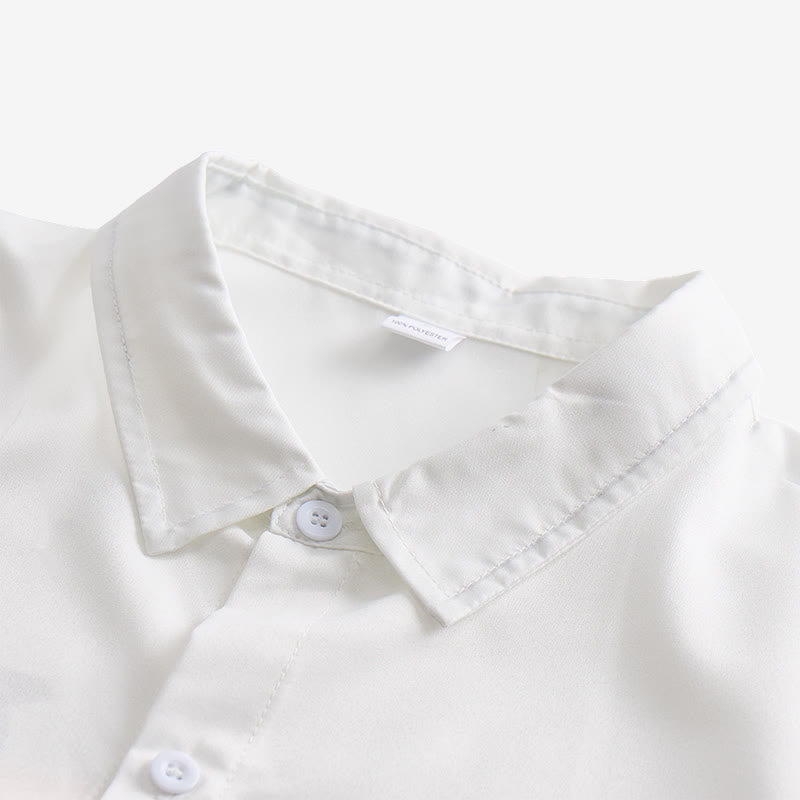 Chemise homme bleue et blanche à imprimé coucher de soleil et serpent aztèque - image 4