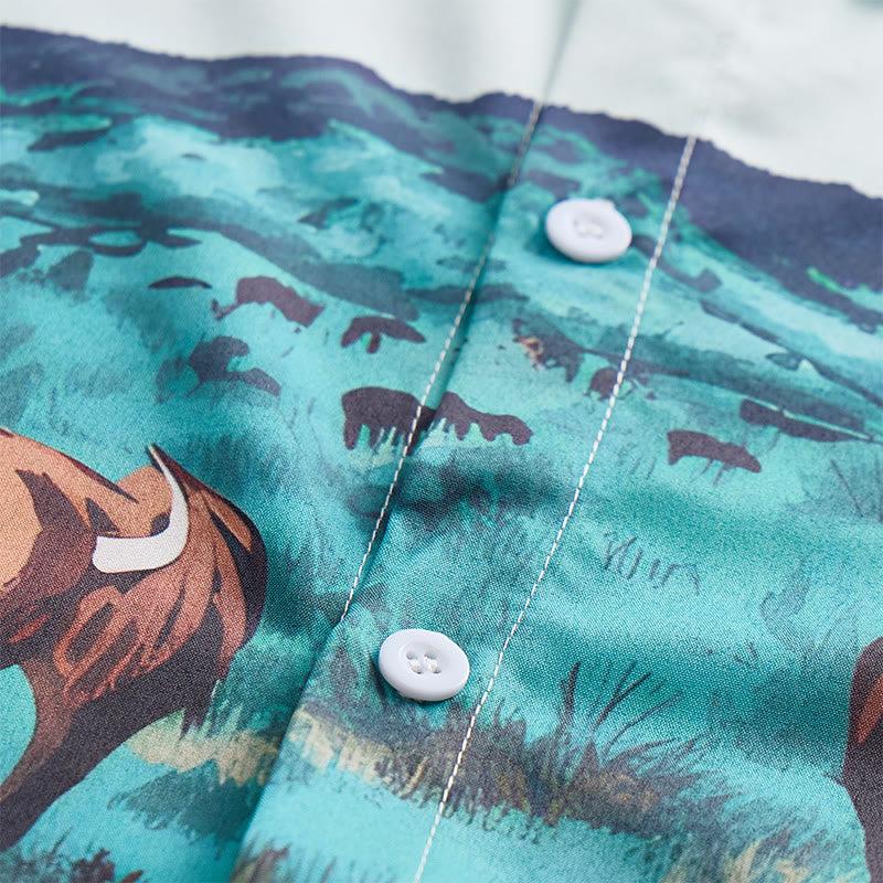 Chemise pour homme à imprimé paysage de bison des prairies de l'Ouest - image 5