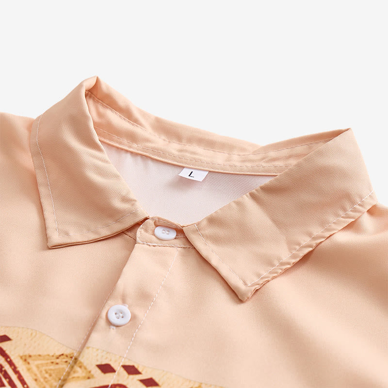 Chemise homme beige et verte à imprimé cactus et cavalier du désert - image 4