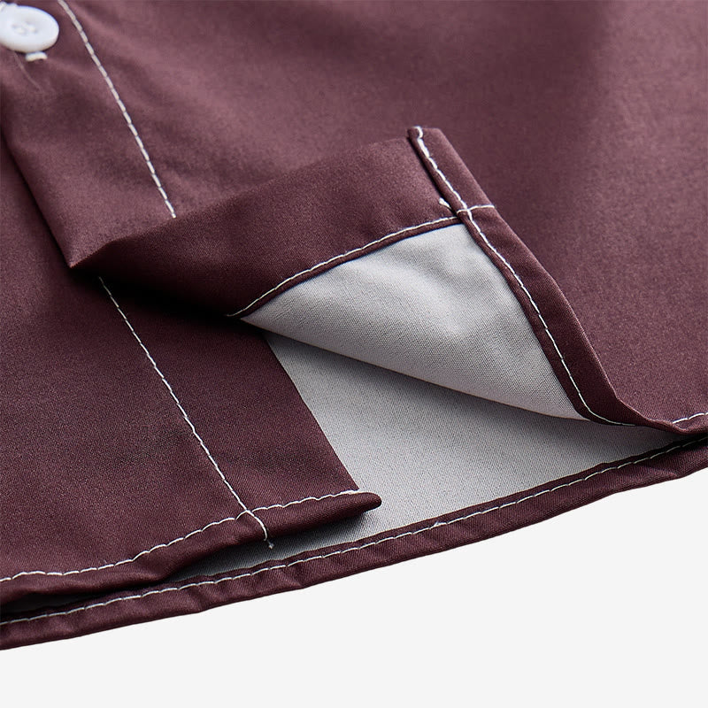 Chemise western pour homme, marron et crème, à imprimé silhouette de cheval de cowboy - image 7