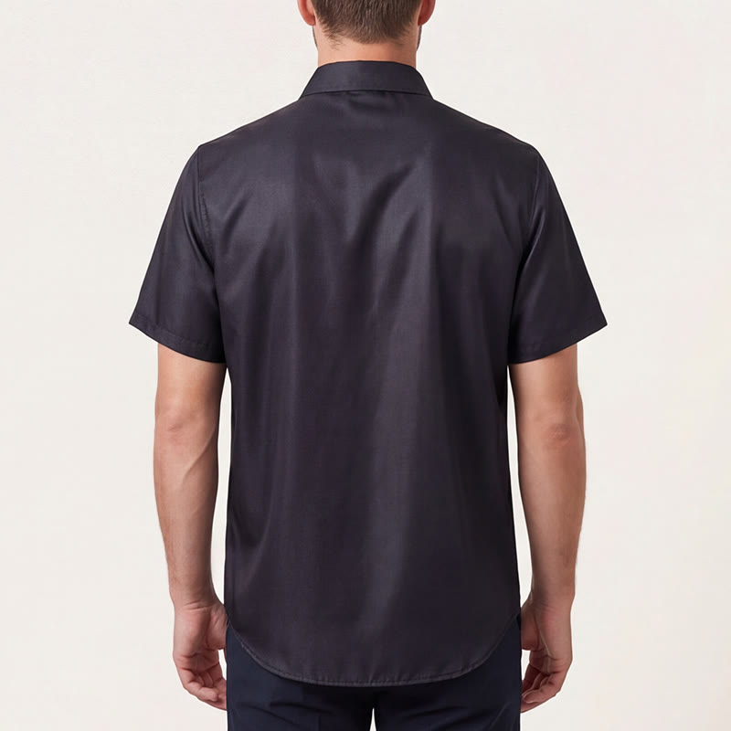 Chemise d'été noire pour homme à motif géométrique aztèque - image 2