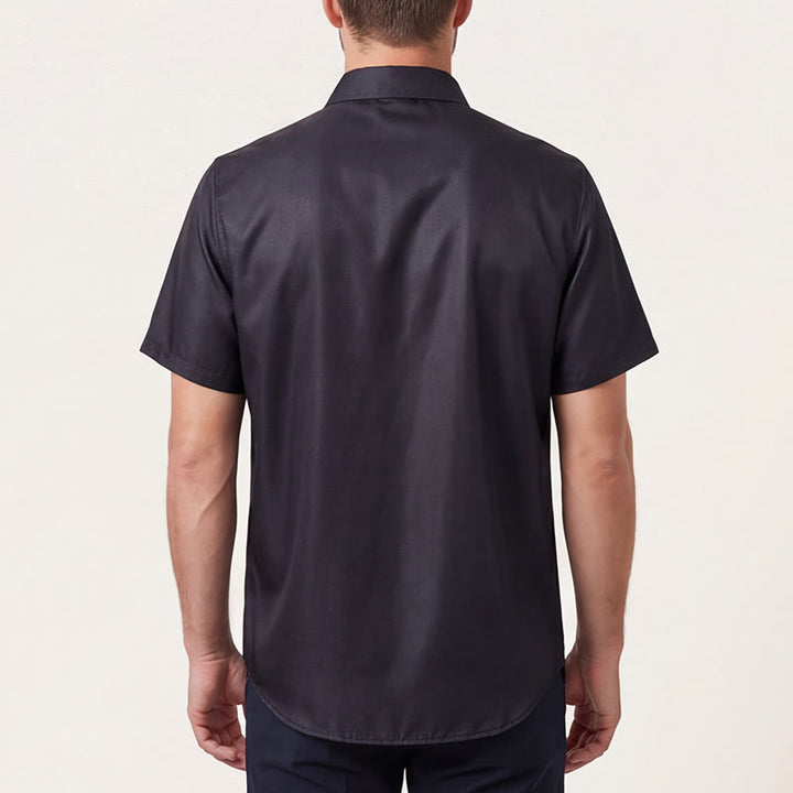 Chemise d'été noire pour homme à motif géométrique aztèque - image 2