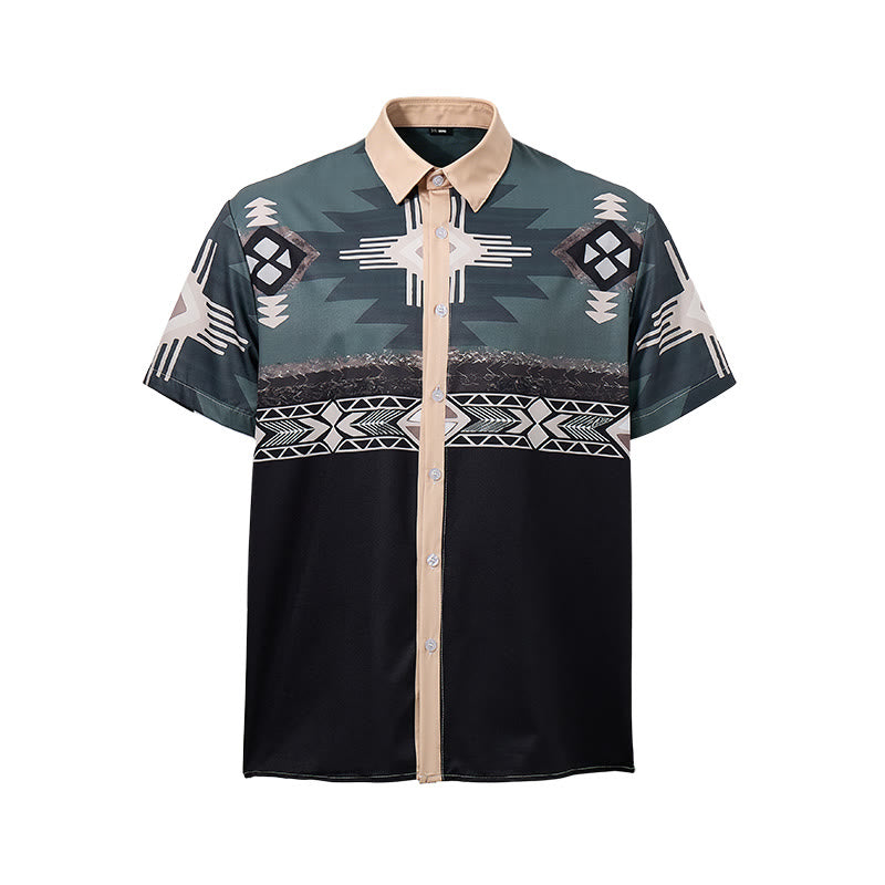 Chemise homme à imprimé géométrique aztèque bicolore du sud-ouest - image 9