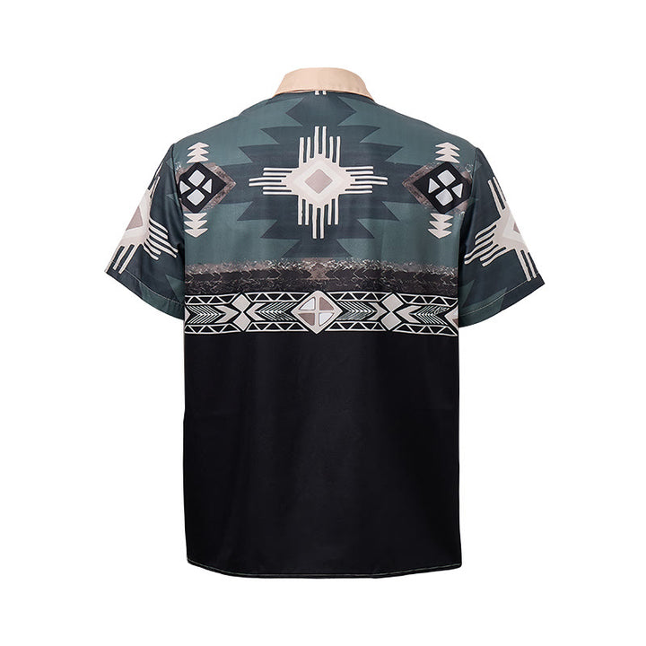 Chemise homme à imprimé géométrique aztèque bicolore du sud-ouest - image 10