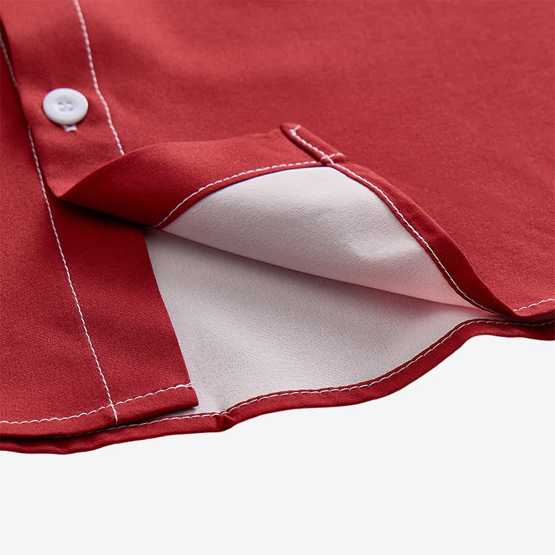 Chemise homme beige et rouge à imprimé aztèque style western Buffalo - image 7