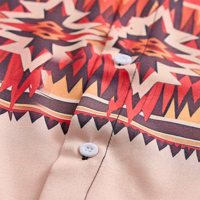 Chemise bicolore noire et beige à motif d'étoile aztèque de style western pour homme - image 5