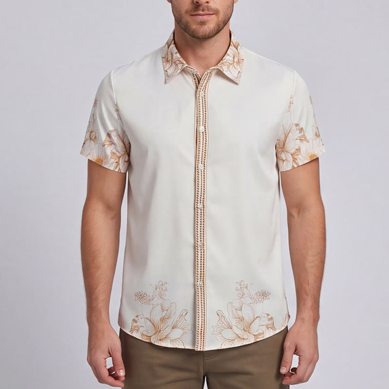 Chemise à imprimé floral baroque pour gentleman moderne - image 1