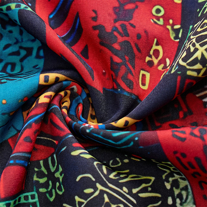 Chemise ethnique bohème multicolore à patchwork tribal - image 7