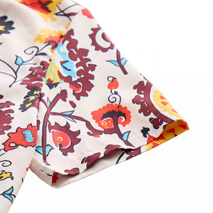 Chemise rétro bohème à motif mandala rouge et jaune - image 8