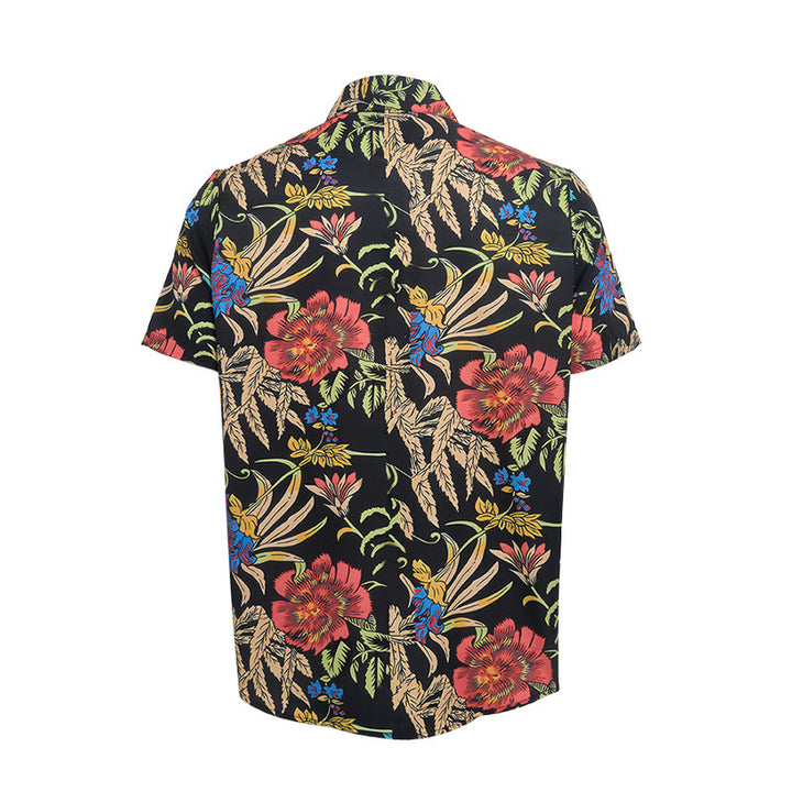 Chemise noire à imprimé botanique exotique rétro tropical - image 9