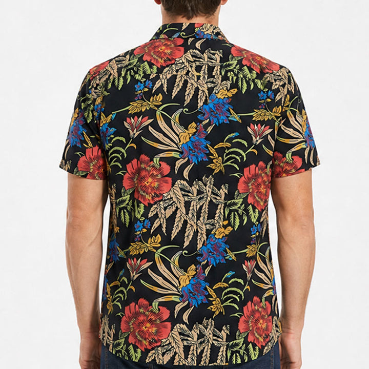 Chemise noire à imprimé botanique exotique rétro tropical - image 2