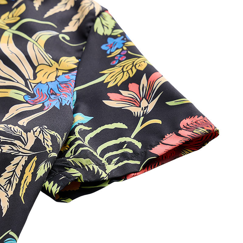 Chemise noire à imprimé botanique exotique rétro tropical - image 7