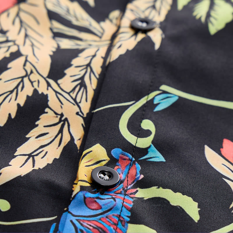 Chemise noire à imprimé botanique exotique rétro tropical - image 5